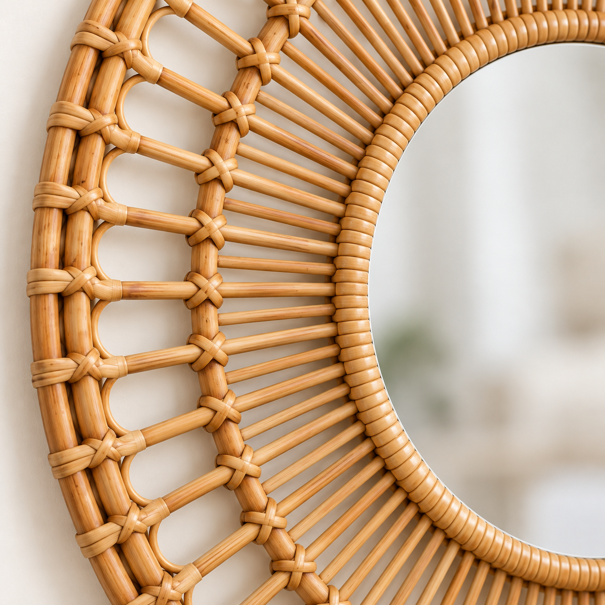 Fleur Woven Mirror — detail view