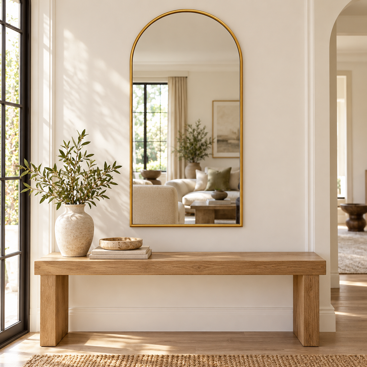Aurelle Arch Mirror in an entryway setting