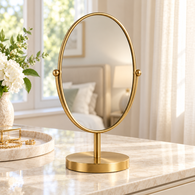 Elise Table Mirror on a dressing table